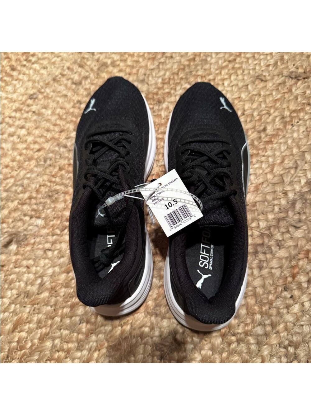 Mens Puma Transport  Black and White Sneakers